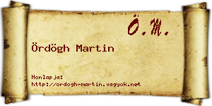 Ördögh Martin névjegykártya