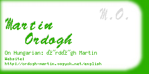 martin ordogh business card